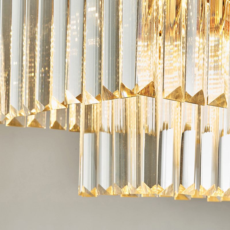 Rectángulo Crystal Island Pense lineal Luces de araña de la isla de la sala de estar moderna