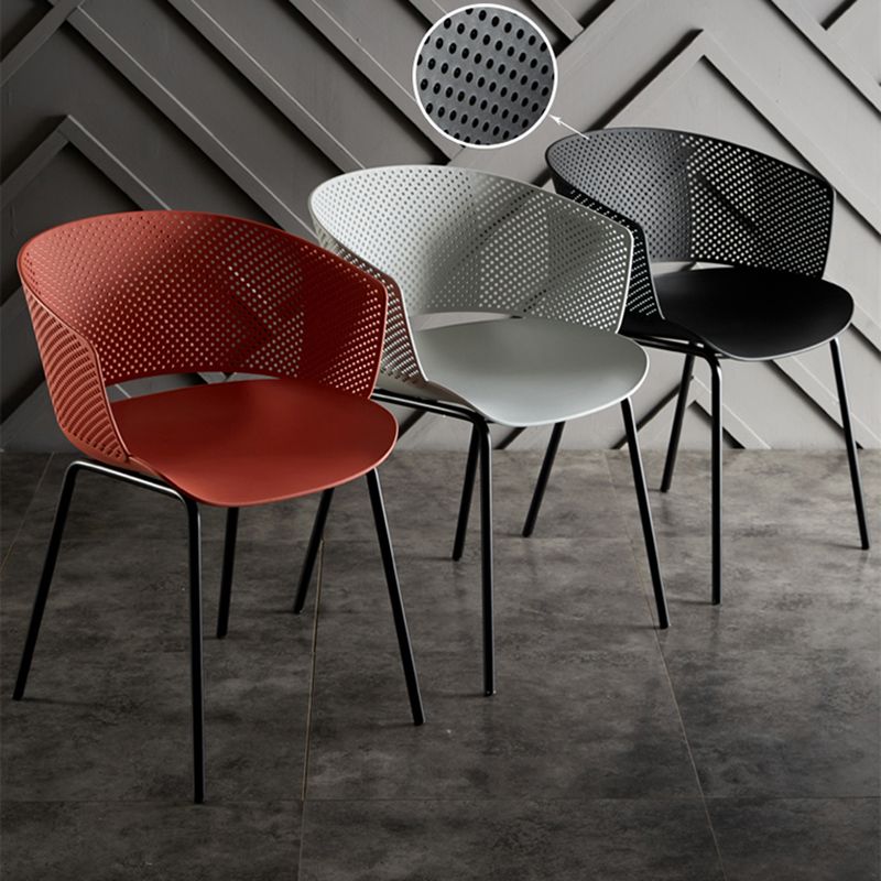 Eigentijdse stijl plastic eetwarmeloze stoel open rug eetkamerstoel voor huis
