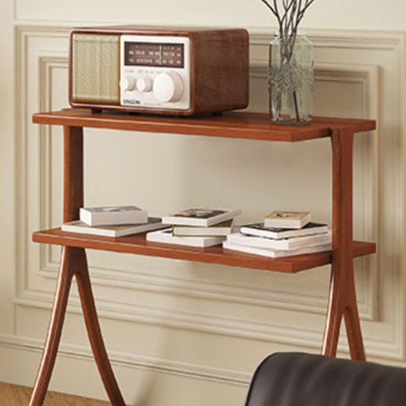 Modern Style Open Back Bookshelf Horizontal Bookcase with 2 Shelves