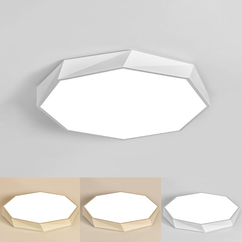 Lámpara de techo LED moderna y simple octogonal con marco metálico y lámpara de iluminación de dormitorio de oficina integrada