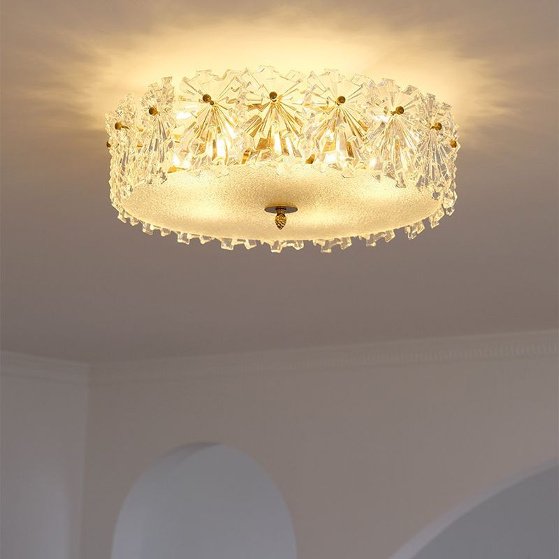Modern Simple Glass Ceiling Light Round Shape Ceiling Lamp for Bedroom