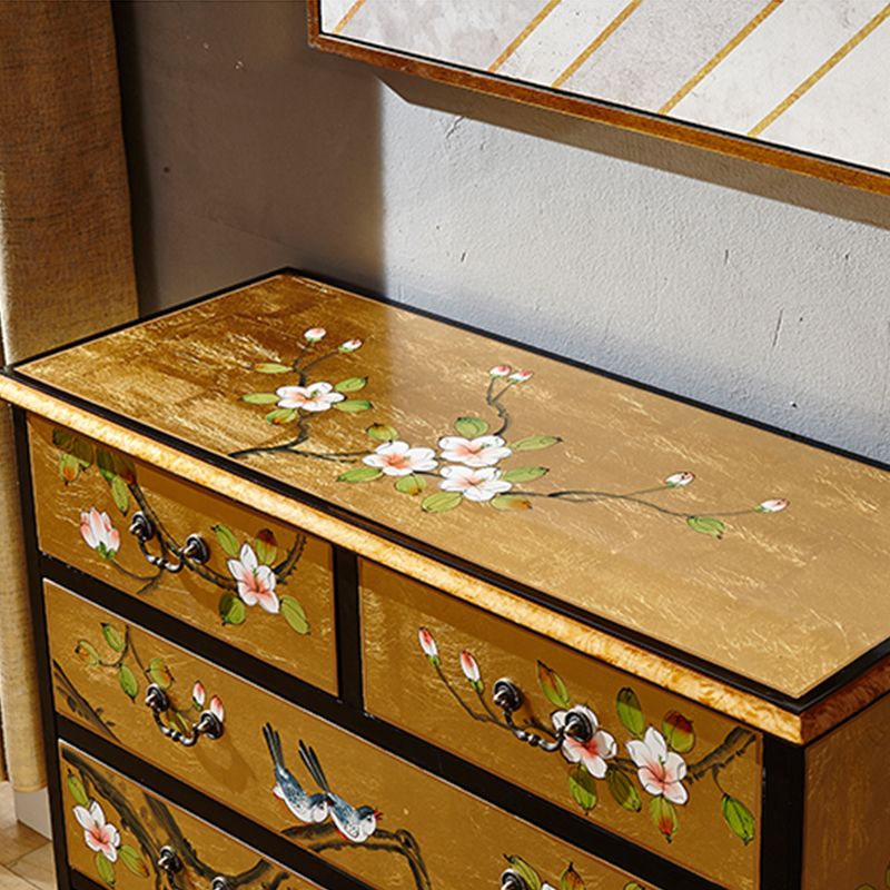 Traditional Storage Chest Solid Wood Storage Chest Dresser with 5 Drawers