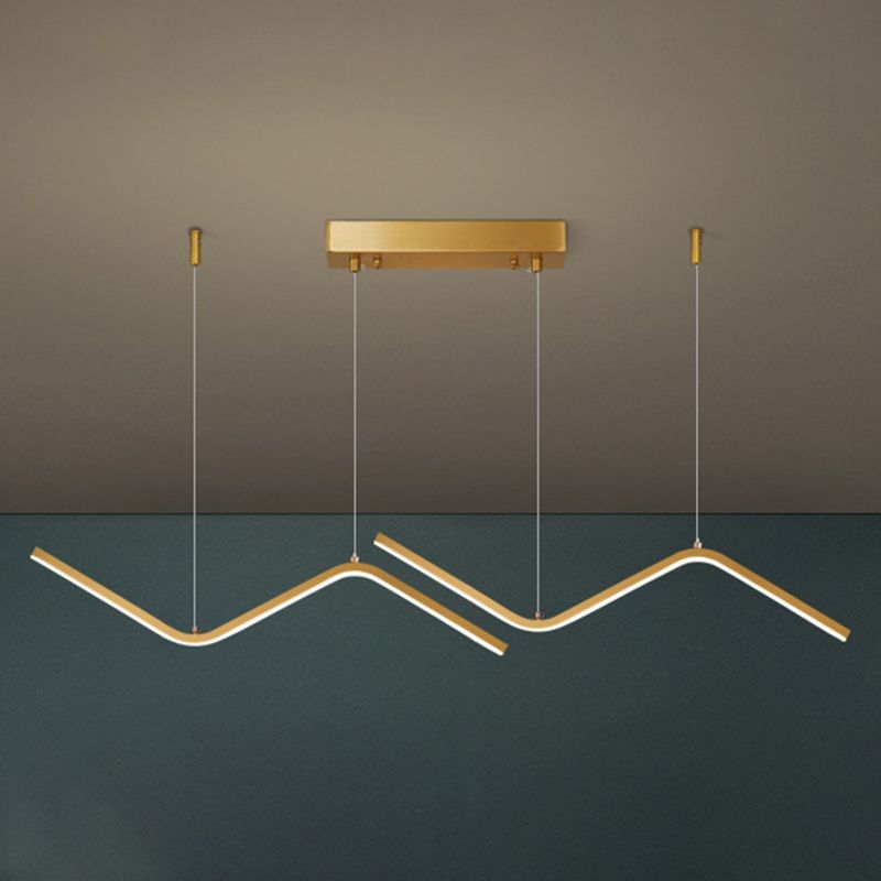 Colgante Nordic Brass Brass Island Light Gold Led Island LED para comedor