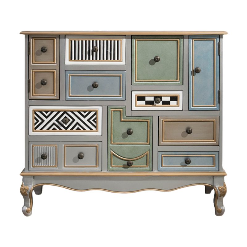 Solid Wood Storage Chest Coastal Storage Chest Dresser with 9 Drawers