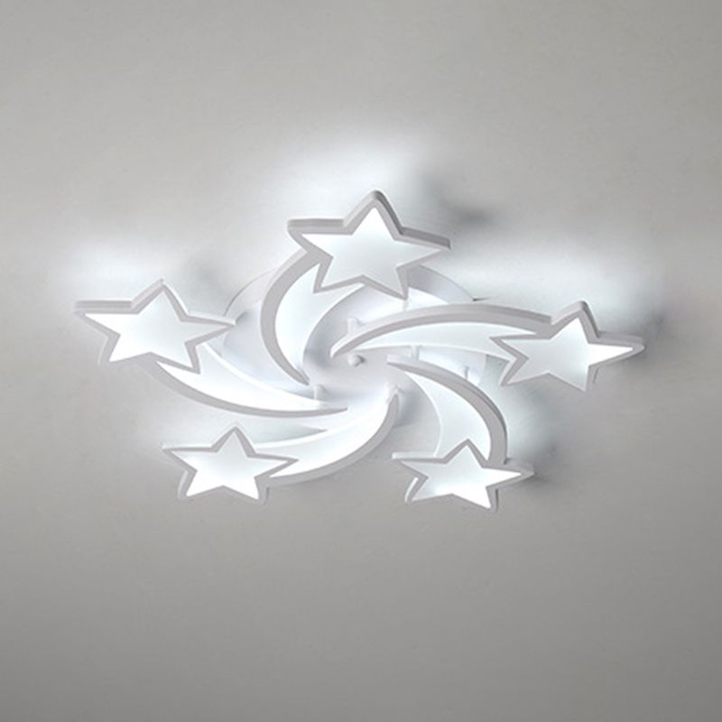 Metal Star Close to Ceiling Lighting Nordic Style LED White Ceiling Lamp