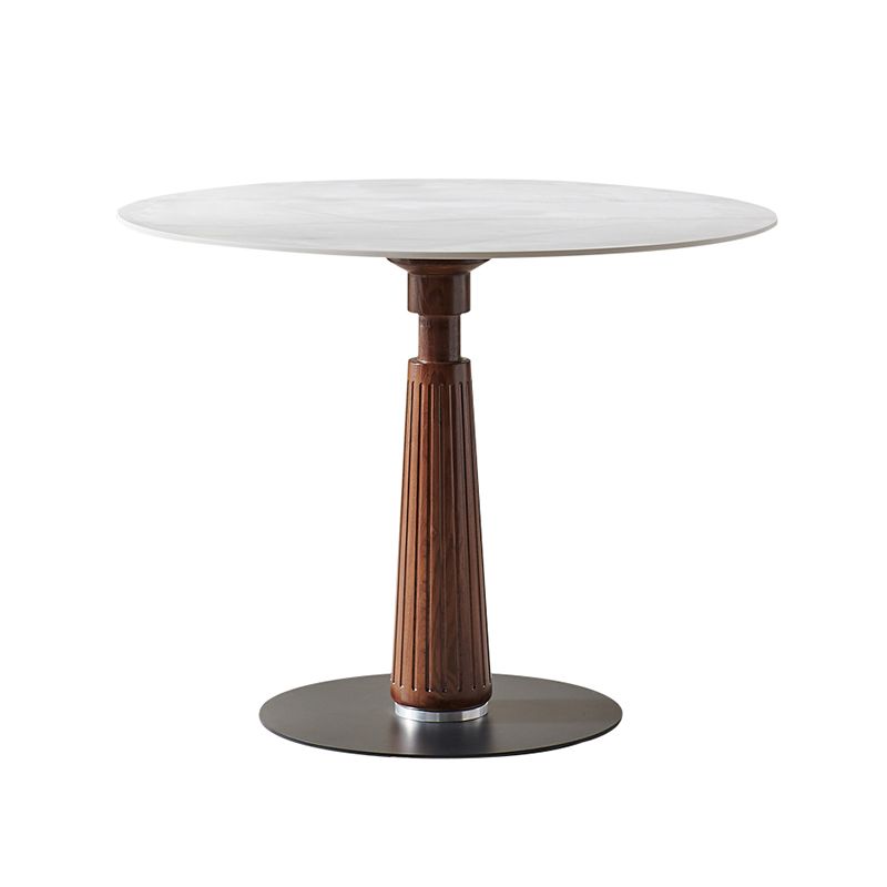 Modern Stone Dining Set with Wooden Frame 1/2/3 Pcs Round Dining Table Set