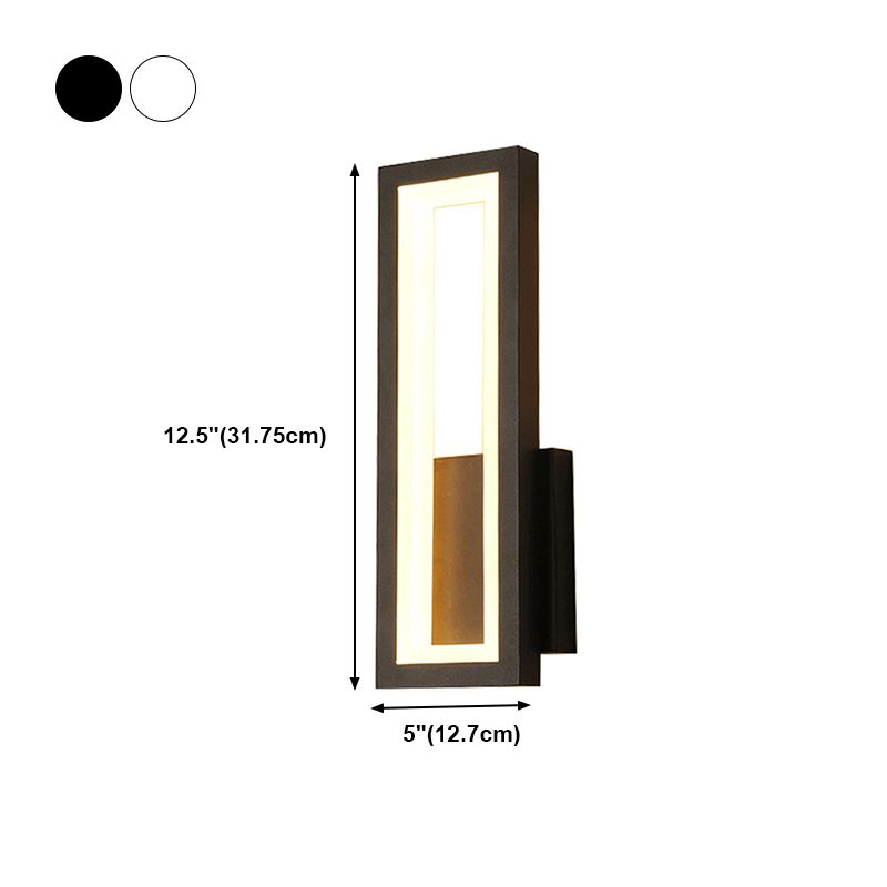 1 Light Rectangle Wall Mounted Lamps Modern Style Metal Wall Sconces