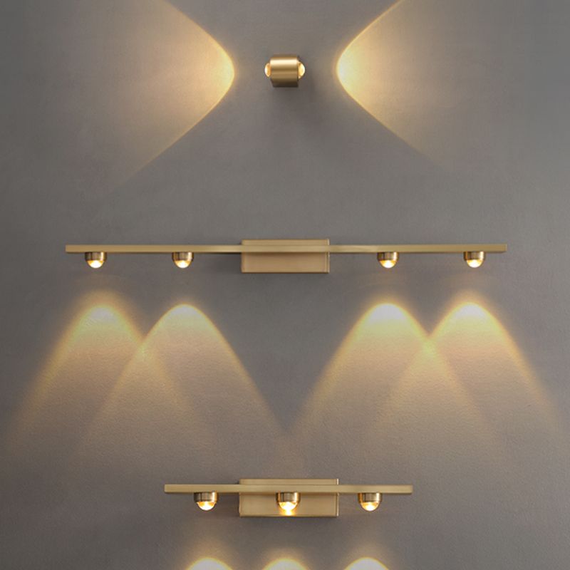 Lineare Form Metallwandbeleuchtung moderne Multi -Leuchten -Wandmontageleuchten in Messing
