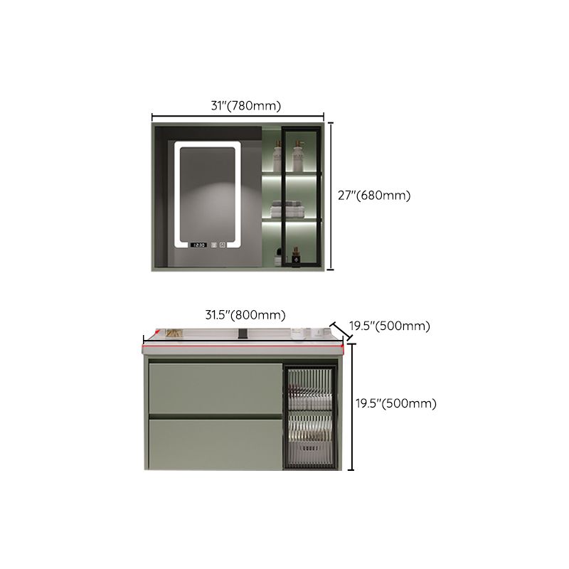Contemporary Vanity Sink Wall-Mounted Bathroom Vanity Cabinet with Drawers