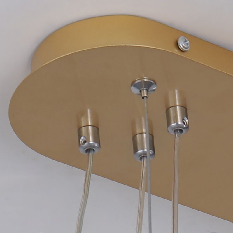 Comedor elíptico lámpara colgante LED metálico de 2 luces encimeras modernas