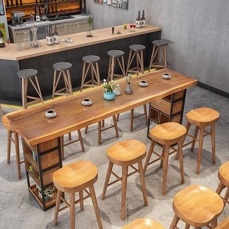 Contemporary Bar Table Set 1/4 Pieces Rectangle Solid Wood Bar Table Set for Indoor