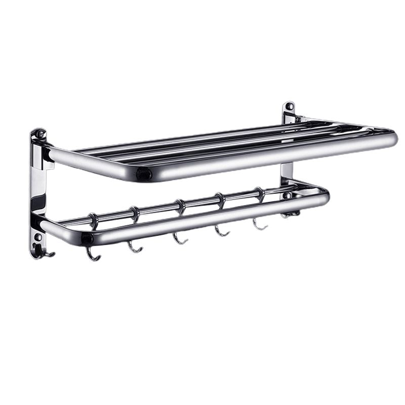 Contemporary Bathroom Accessories Hardware Set in Silver with Towel Bar