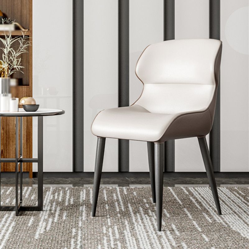 Modern Metal Indoor-Outdoor Chair Dining Room Armless Wingback Side Chair