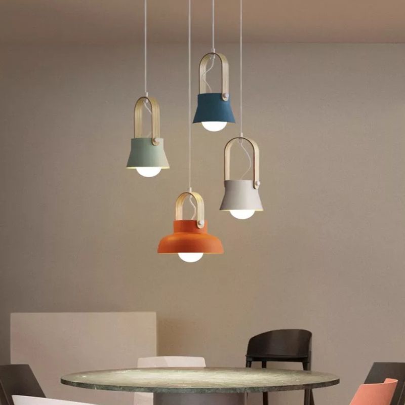 Lampada a ciondolo a testa in giù da 1 luci a testa in giù per il ristorante in metallo in stile moderno nordico lampada sospesa
