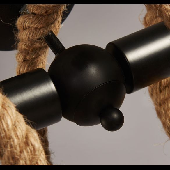 Spring-shaped Hemp Rope Creative Chandelier Industrial Style 2-Lights Suspension Lighting Fixture for Restaurant