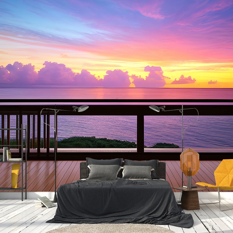 Illustrated Landscape Pattern Mural Moistureproof for Living Room and Bedroom Decoration