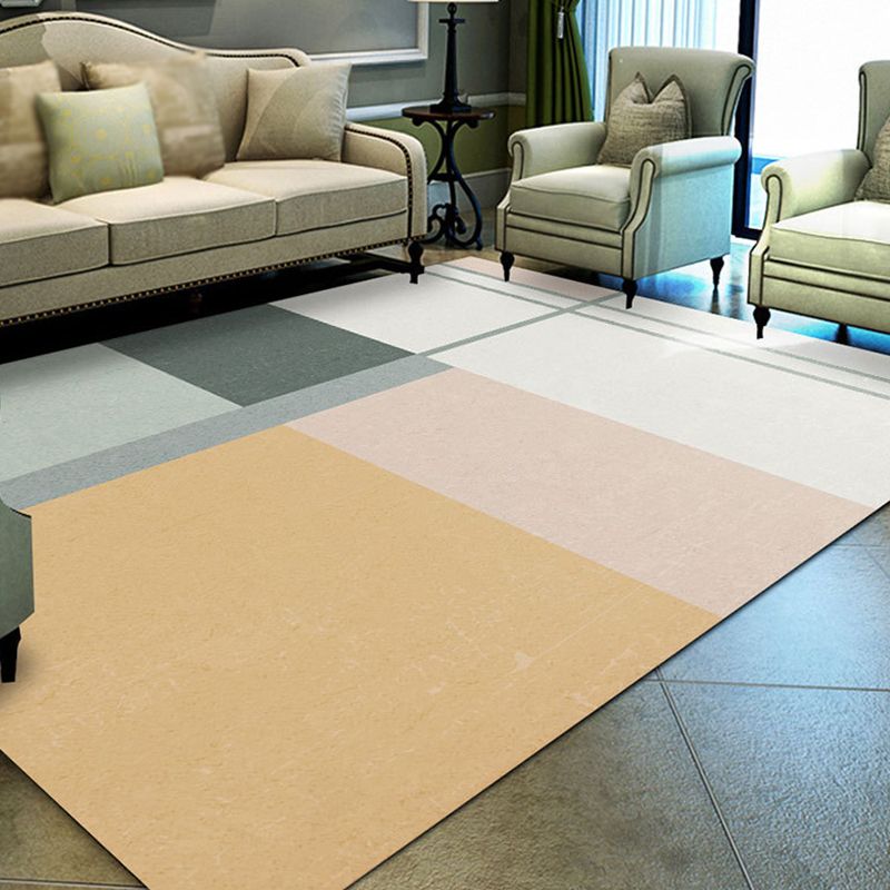 Light Pink Nordic Rug Polyester Pattern Rug Washable Rug for Home Decor