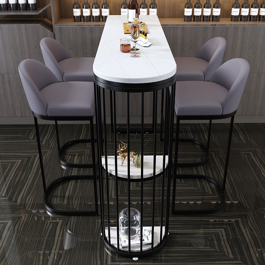 Table du comptoir supérieur en pierre blanche industrielle Tableau de 42 pouces pour le salon