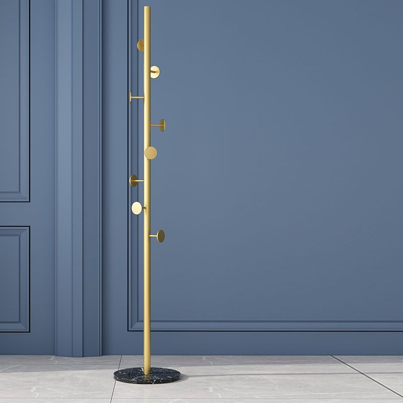 Luxurious Coat Rack 8 Coat Hook Marble Bottom Metal Coat Rack for Bedroom