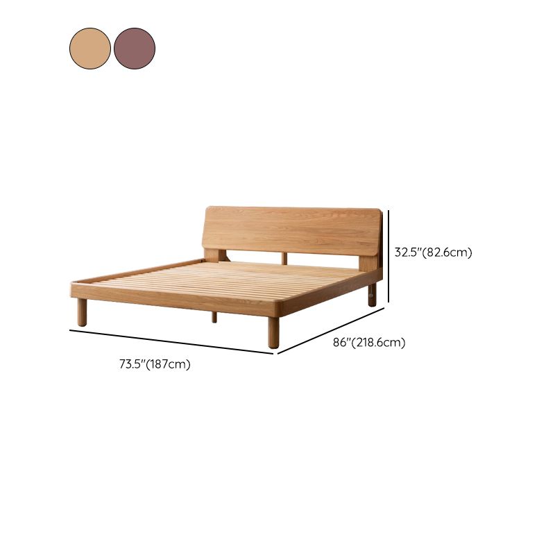 Solid Wood Standard Bed Contemporary Bed with Rectangular Headboard