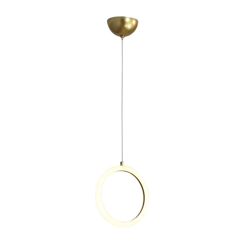 Circular Chandelier Lamp Nordic Acrylic 1/3 Lights Gold Hanging Light Kit for Restaurant