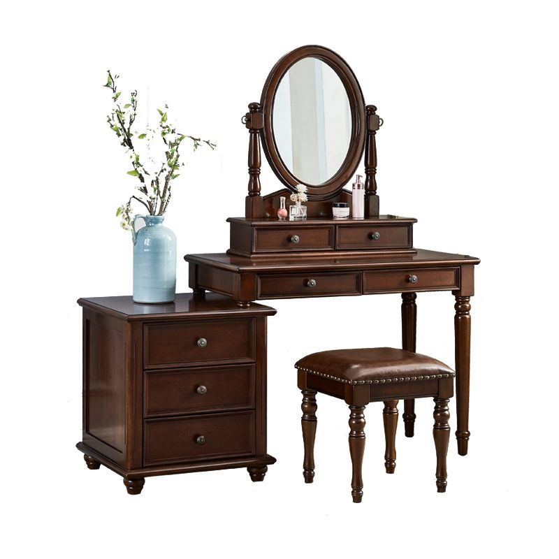 Bedroom Vanity Makeup Dressing Table Stool Set Wooden Vanity Set