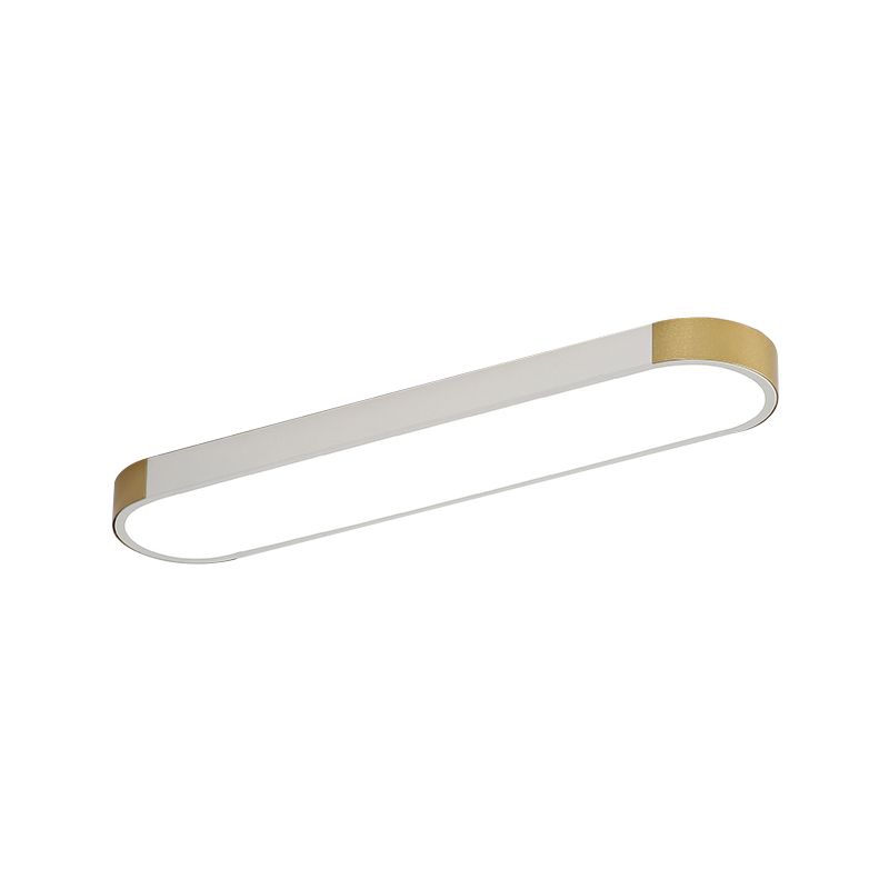 Minimalistische LED-inbouwlamp met metalen kap Wit en goud/zwart en goud Slanke rechthoekige inbouwlamp