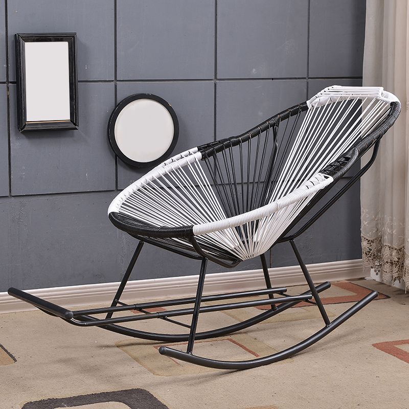 Modern Minimalist Rocker Chair Metal Frame Spindle Rocker Chair for Home