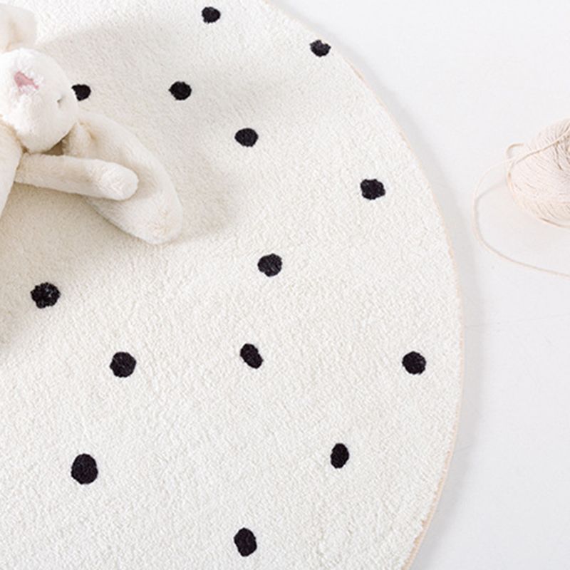 Wit Modern Rug Polyester Onregelmatige Lijn Tapijtwasbaar Tapijt voor woonkamer