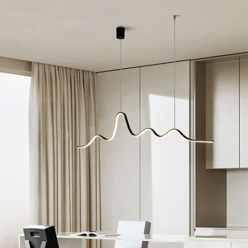Modern Style Geometric Shape Island Pendant Metal Island Light Fixtures for Dining Room