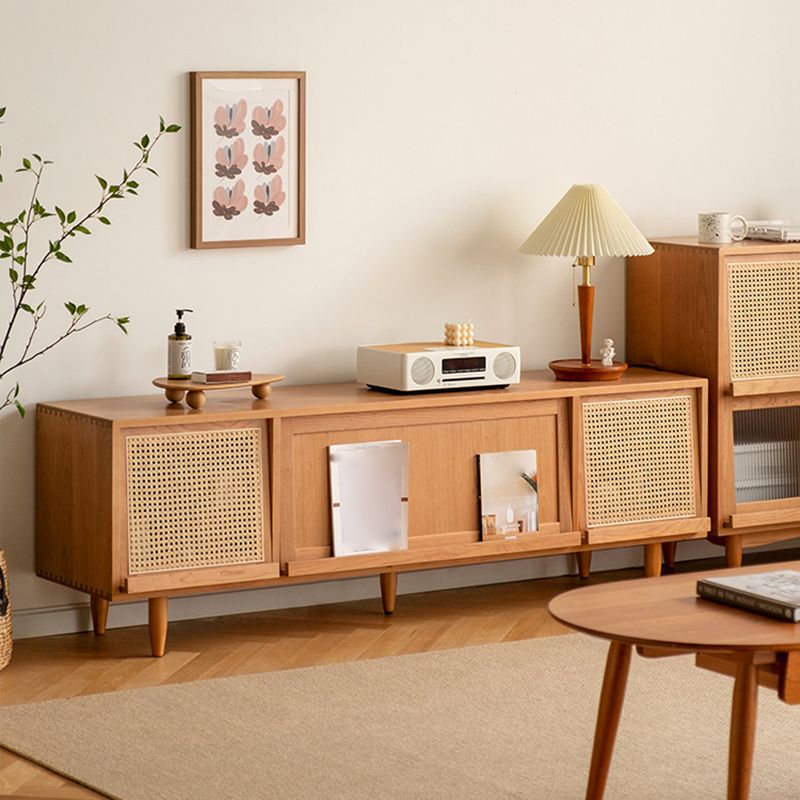 Modern Style TV Stand Brown Colour Enclosed Storage TV Console with Cabinet