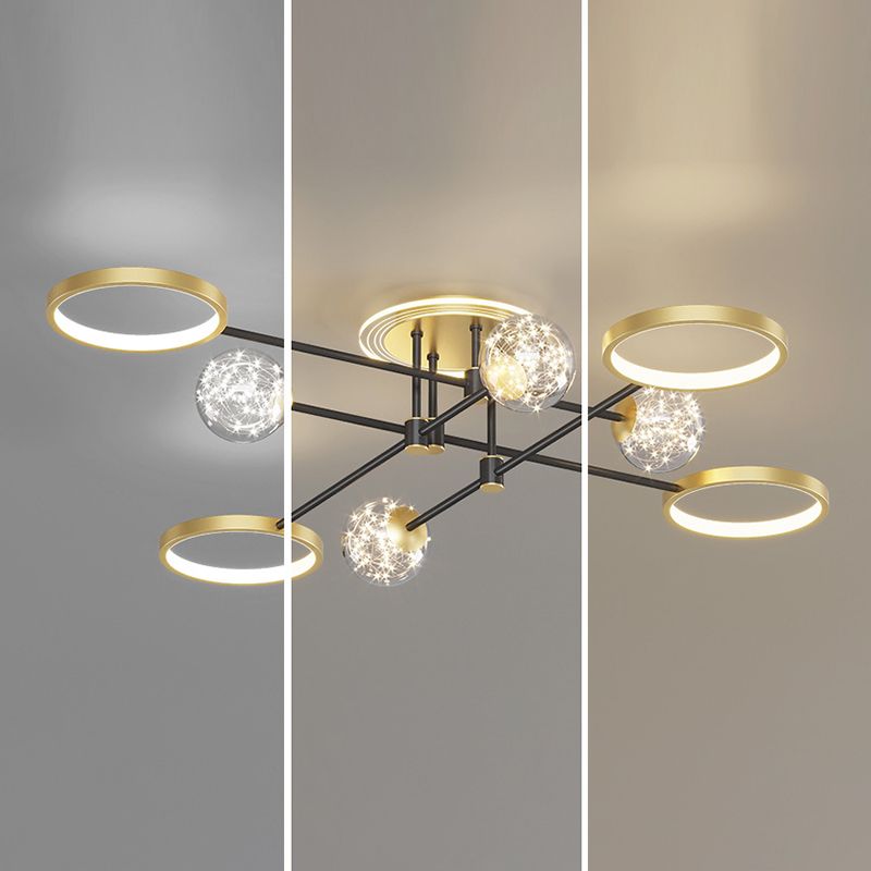 Gold LED Flush Ceiling Light Fixtures Modernist Flush Mount Fixture for Living Room