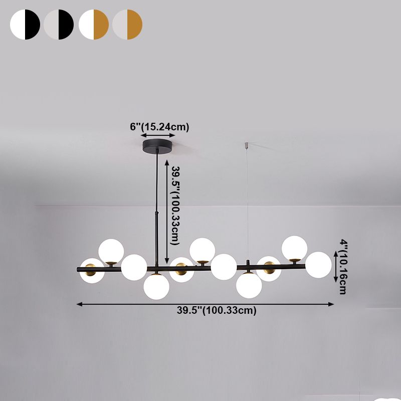 Comedor de la isla moderna nórdica Sombra de vidrio de lámpara colgante