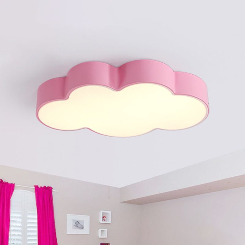 Cloud Kindergarten Flush Mount Lighting Metallic Kids Style LED-Unterputz-Halterung mit Acryl-Farbton