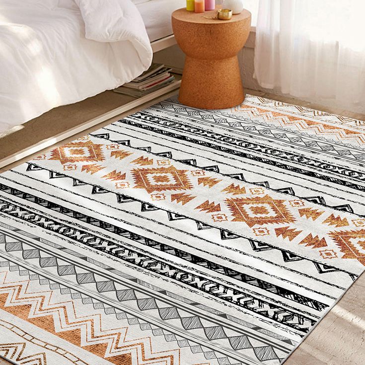 Tapis de dossier de bœuf Bohemian Simple Multicolor Tapis de support de secours de secours pour le salon