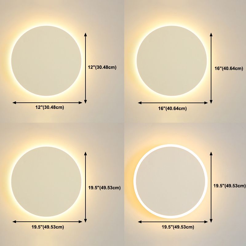 Modern Style Circle Shape Wall Sconce Metal 1 Light Sconce Lighting for Living Room