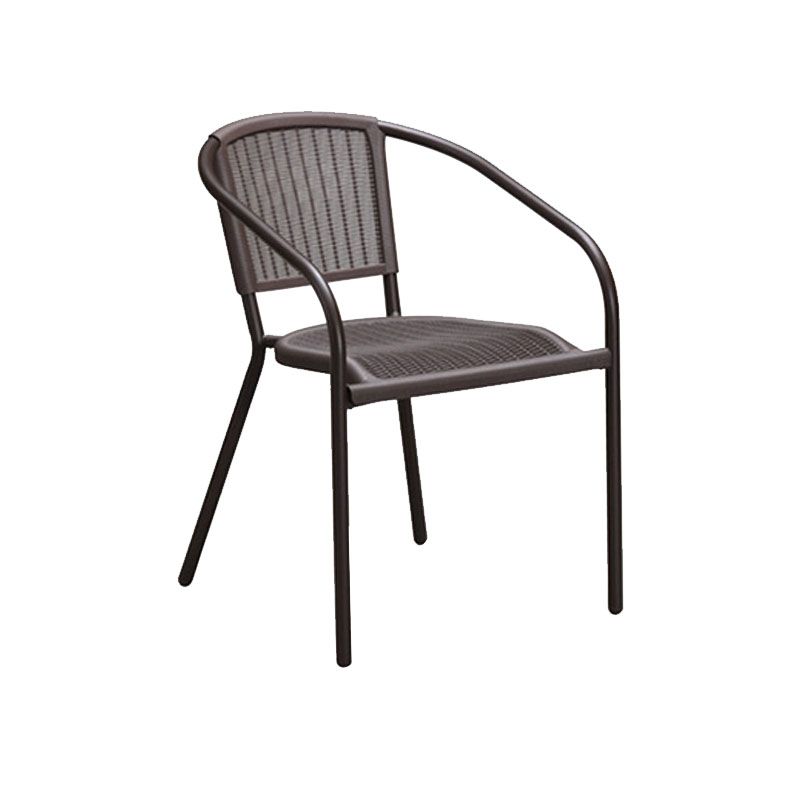 Tropical Rattan Patio Dining Armchair with Arm Outdoors Dining Chairs