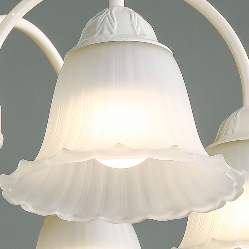 Modern Ceiling Lamp Metal Flush Mount Light Fixture with Glass Shade for Bedroom