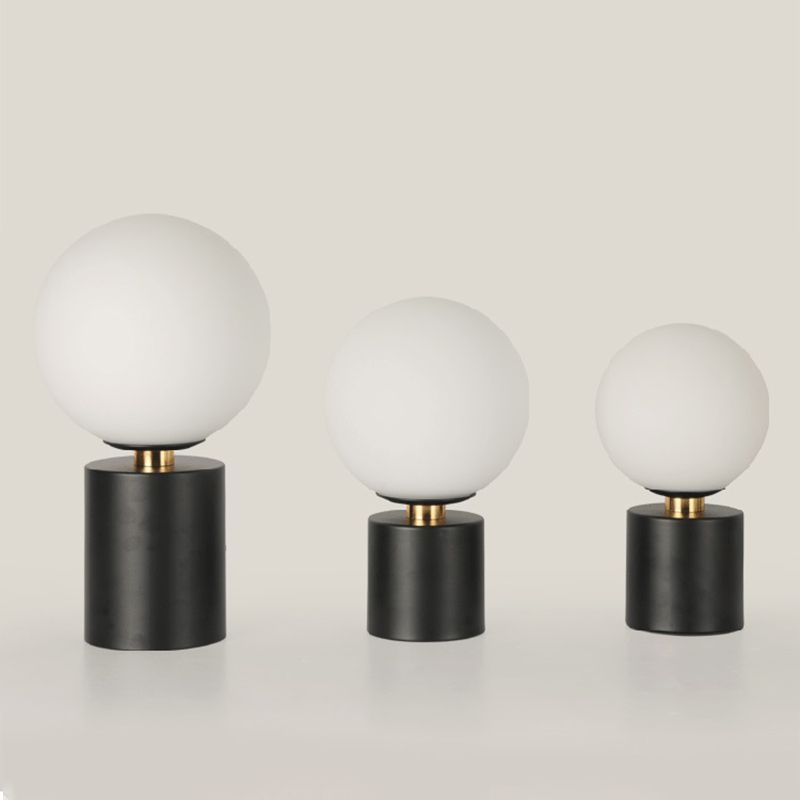 Simple Style Global Table Lamp Opal Glass 1 Bulb Bedroom Night Stand Light