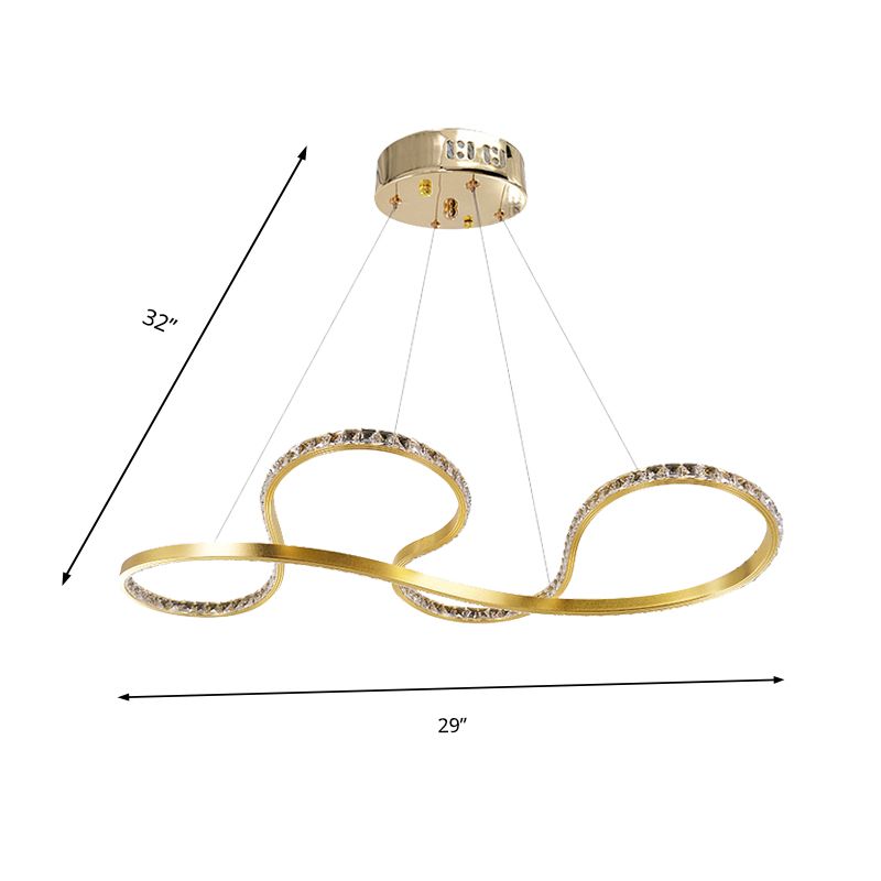 Kronleuchter Licht moderne Kristallgold LED Hängende Lampe in warmem/weißem Licht für Schlafzimmer