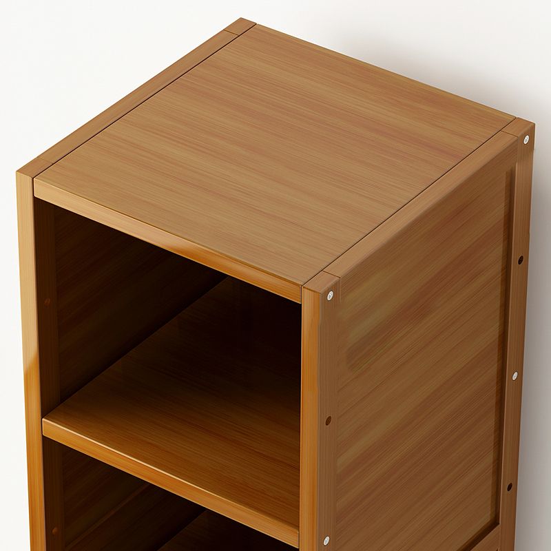 11.8"W Rectangle Accent Chest, Brown Mid-Century Modern Cabinet with Shelves