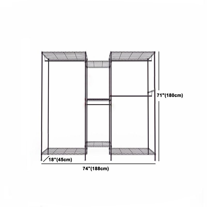 Black Contemporary Style Armoire Metal Steel Armoire for Bedroom
