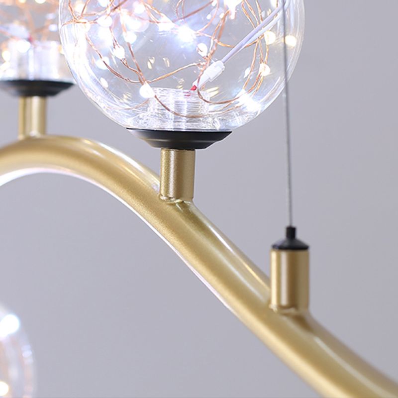 Globe Island Light Fixture Modern Pendant Lighting Metal 5 Light Island Lights