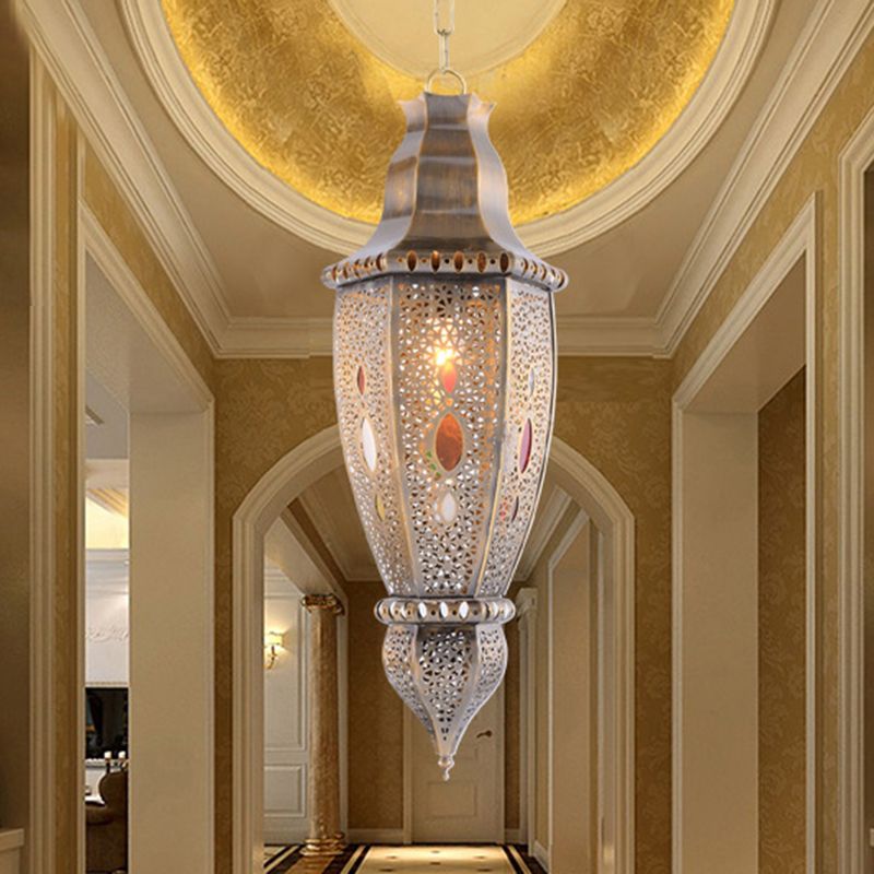 Traditionary Droplet Ceiling Light Metal 1 Bulb Pendant Lighting Fixture in Brass