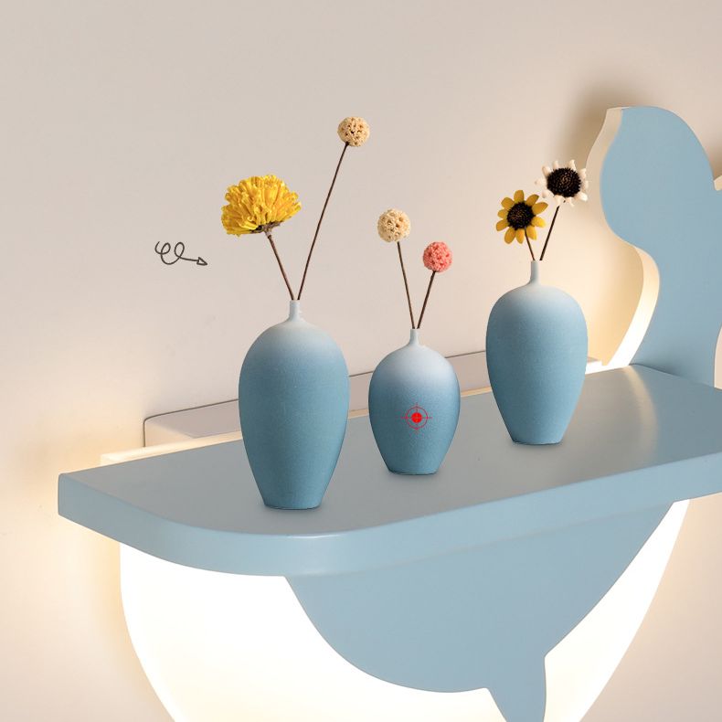 1-Light Sconce Light Fixture Creative Macaron Style Plastic Sconces for Bedroom