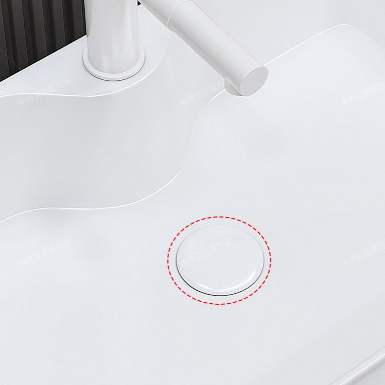 Fade Resistant Bath Sink White Rectangular Ceramic Faucet Vessel Bathroom Sink