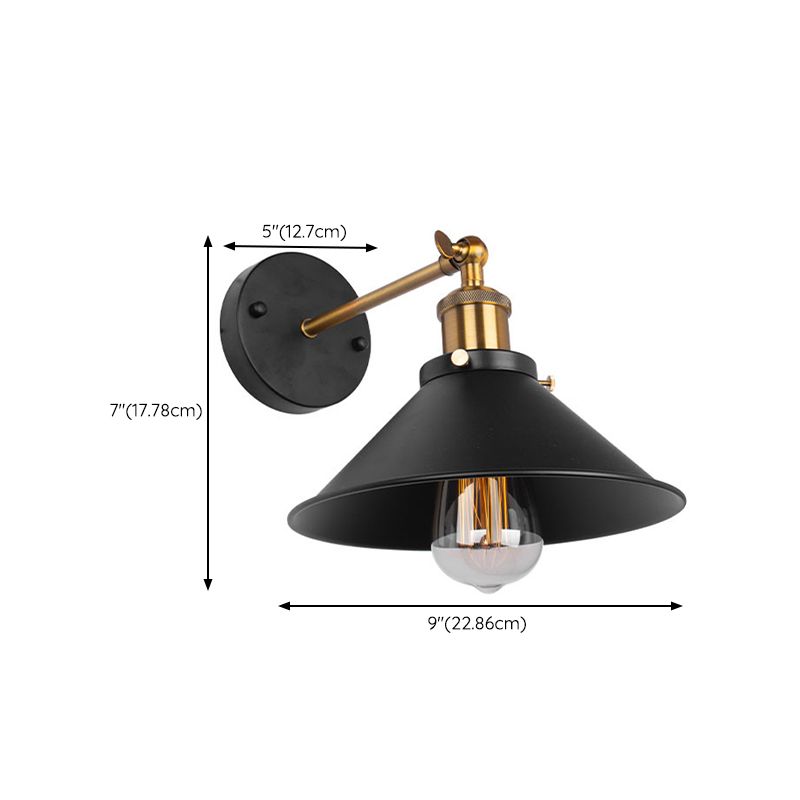 Industrial Metallic Wall Light Fixture with 1 Light for Sitting Room