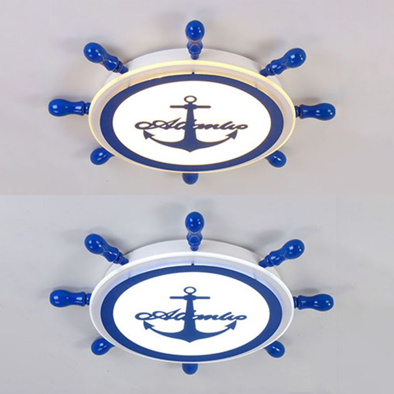 Mediterranean Style Ceiling Light Fixture Children's Room Bedroom Multi-colored Cute Kindergarten Cartoon Rudder Lamps