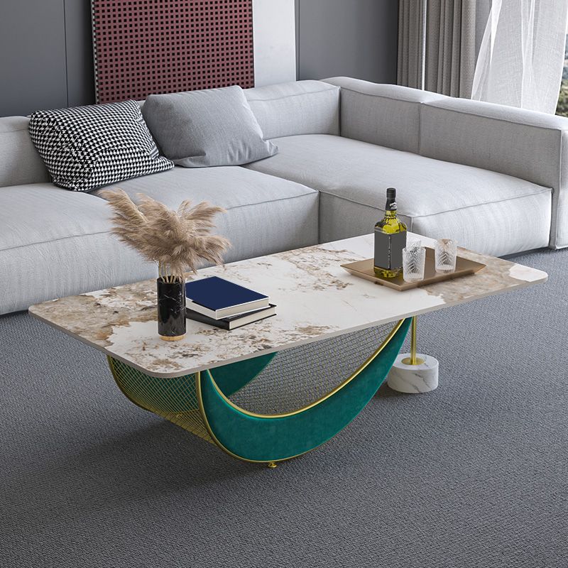 Glam Slate Coffee Table Rectangular Coffee Table for Bedroom and Living Room