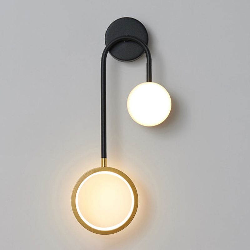 Contemporary Style Metal Wall Light Geometric LED Wall Sconce for Bedroom